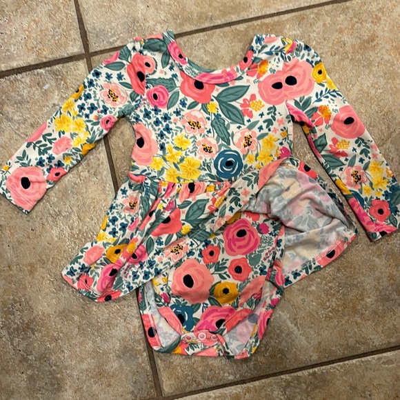 Little Sleepies Secret Garden Twirl Dress with Bodysuit - Picture 2 of 4